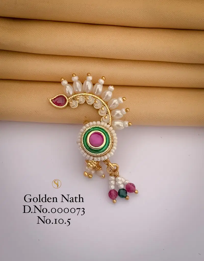 2 DN Marathi Look Golden Nath Wholesale Price In Surat
